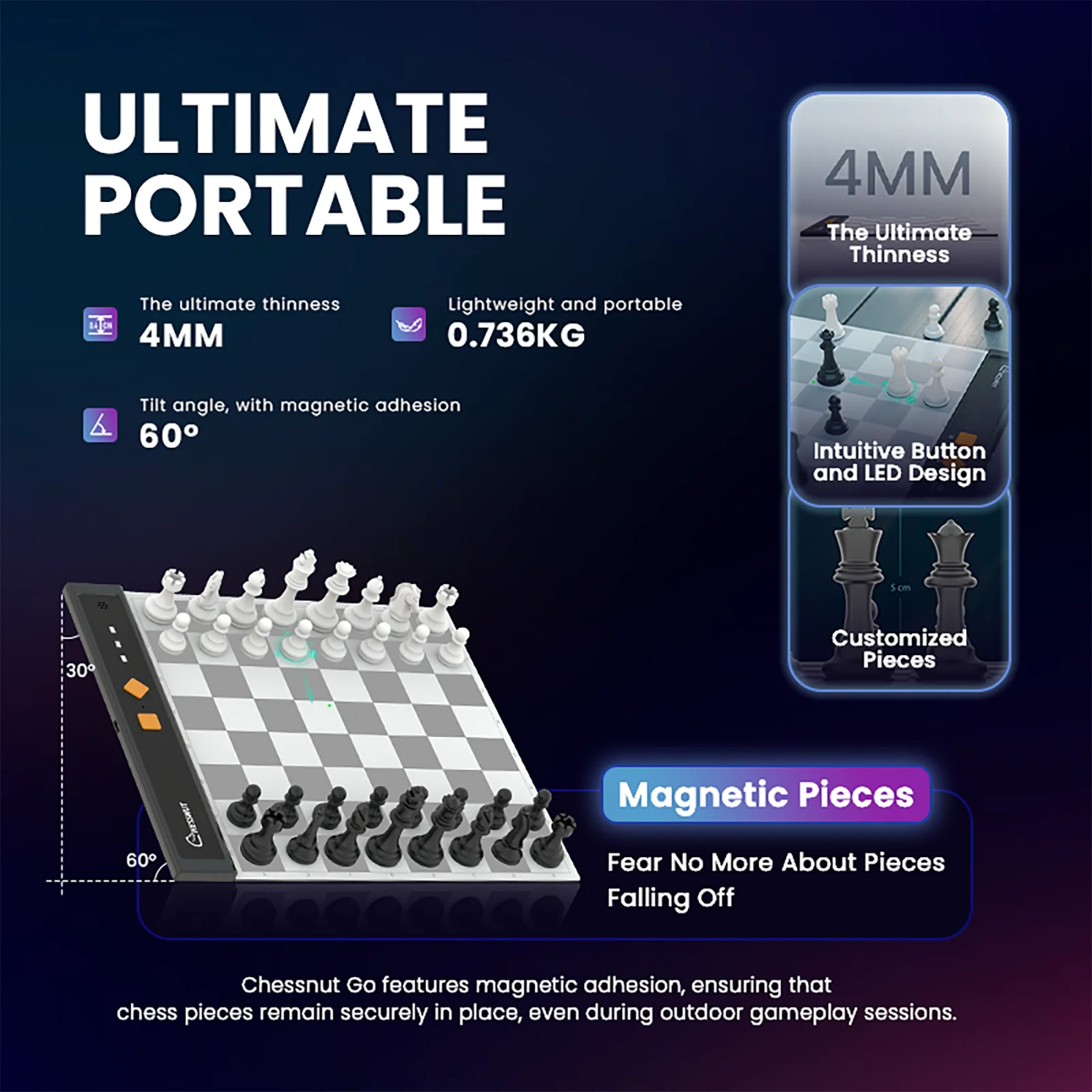Chessnut Go Ultimate Portable Travel Electronic Chessboard - Image 5