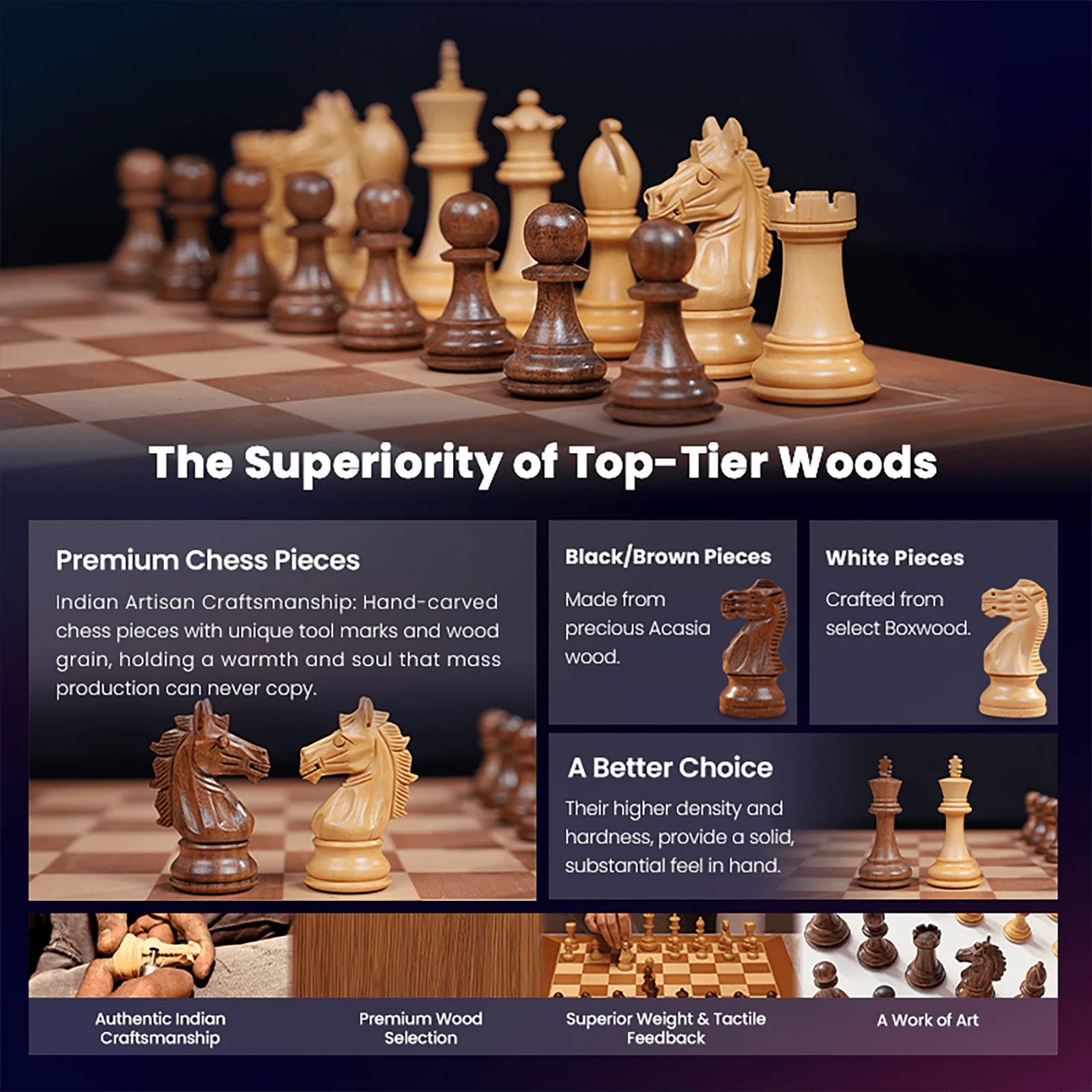 Chessnut Pro - Full sized wooden Electronic Chess Set with Regular chess pieces - Image 5