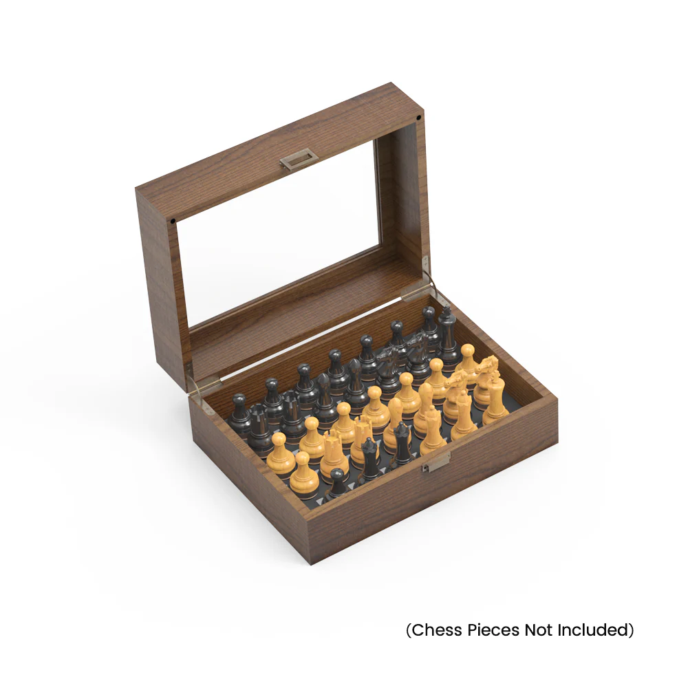 Walnut Chess Piece Storage Box with Charging Pad for Chessnut Move - Image 3